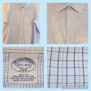 2/$30 ITEM Brooks Brothers long sleeve button up non iron🙌in Blue check pattern